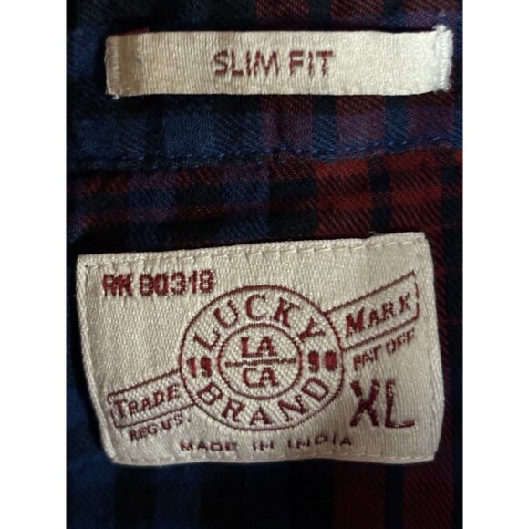 Johnny Cash Upcycled Flannel Lucky Brand Shirt Mens Size XL Patriotic Country - Picture 9 of 9